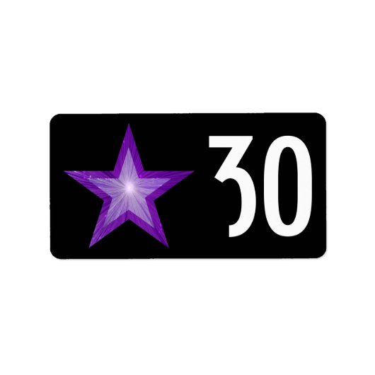 Paarse Star 'Age'-label zwart Etiket (Voorkant)