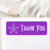 Paarse Star 'Dankuwel'-label voor kleine paars Etiket (Insitu)
