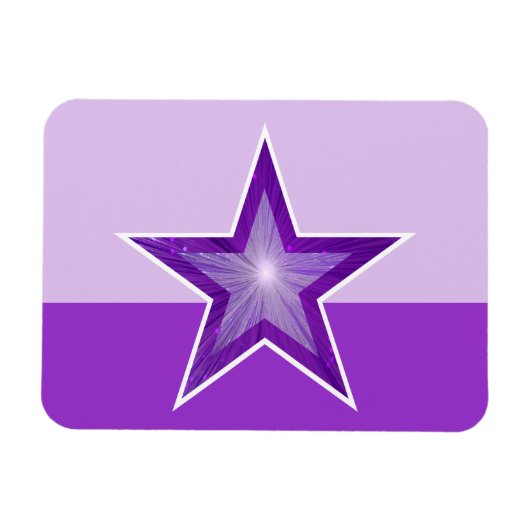 Paarse Star Flexmagnet crème paars Magneet (Horizontaal)