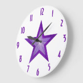 Paarse Star 'getallen' klok rond wit (Hoek)