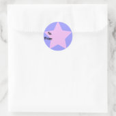 Paarse Star Gift Label Sticker (Tas)