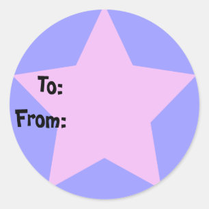 Paarse Star Gift Label Sticker