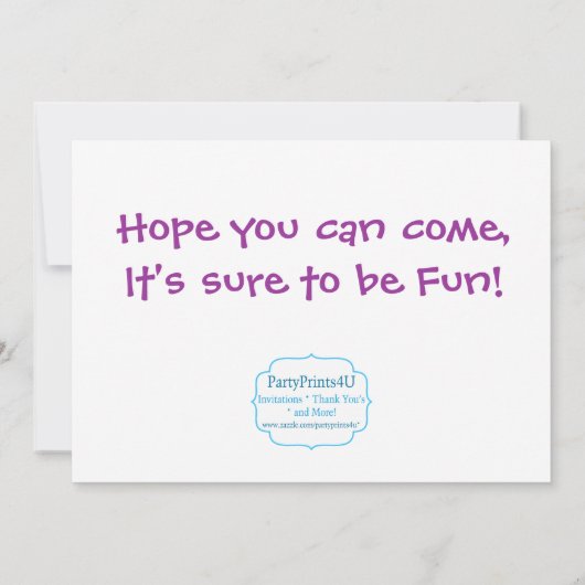 Paarse Star Gymnast Birthday Party Invitation Kaart (Achterkant)