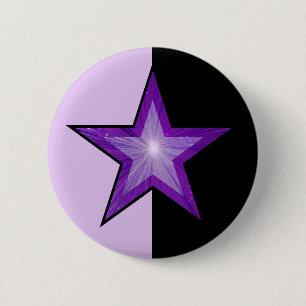 Paarse Star-knop bleek paars zwart Ronde Button 5,7 Cm