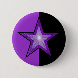 Paarse Star-knop paars zwart Ronde Button 5,7 Cm