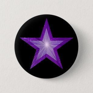 Paarse Star-knop zwart Ronde Button 5,7 Cm