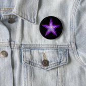 Paarse Star-knop zwart Ronde Button 5,7 Cm (In situ)