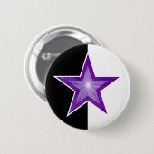 Paarse Star-knop zwart wit Ronde Button 5,7 Cm (Voorkant /achterkant)