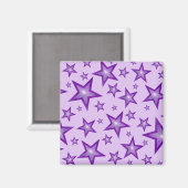 Paarse Star-koelkast magneet vierkant bleek paars (Voorkant / Achterkant)