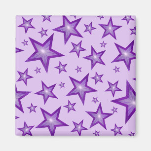 Paarse Star-koelkast magneet vierkant bleek paars