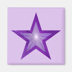 Paarse Star-koelkast magneet vierkant bleek paars