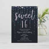 Paarse Star Lights Lavender Sweet 16 Kaart (Staand voorkant)