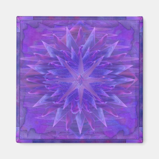 Paarse Star Mandala Magneet (Voorkant)