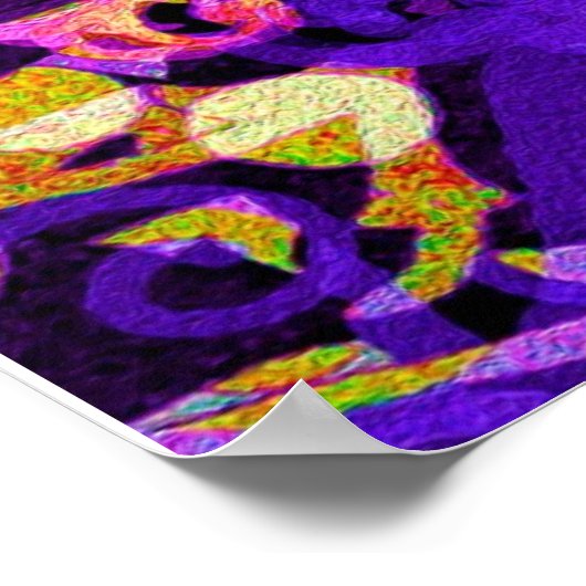 Paarse Star Mandala Poster (Hoek)