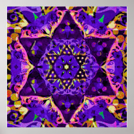 Paarse Star Mandala Poster