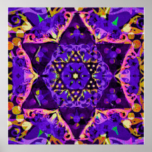 Paarse Star Mandala Poster