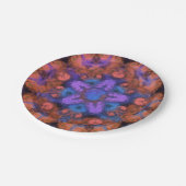 Paarse Star Oranje Trap Abstract Glow Papieren Bordje (Gekanteld)