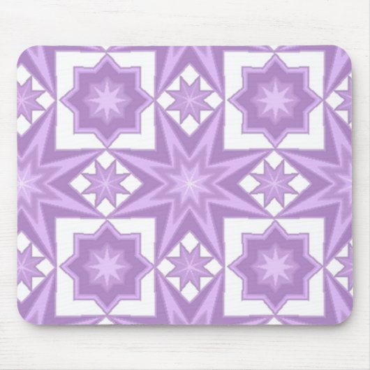 Paarse Star Quilt Patroon Muismat (Voorkant)