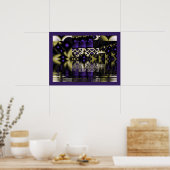Paarse Star Reflecties Poster (Keuken)