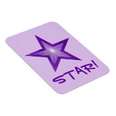 Paarse Star 'STAR!' flexibele magneet paars (Rechterzijde)