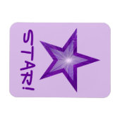 Paarse Star 'STAR!' flexibele magneet paars (Horizontaal)