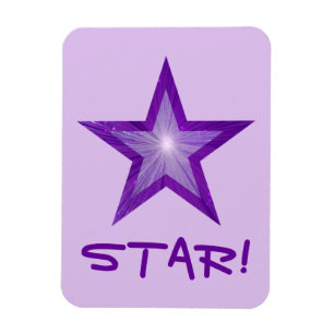 Paarse Star 'STAR!' flexibele magneet paars