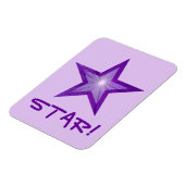 Paarse Star 'STAR!' flexibele magneet paars (Linkerzijde)