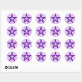 Paarse Star-sticker rond bleek paars Ronde Sticker (Vel)