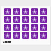 Paarse Star-sticker vierkant Vierkante Sticker (Vel)