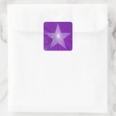 Paarse Star-sticker vierkant Vierkante Sticker (Tas)