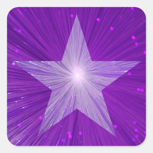 Paarse Star-sticker vierkant Vierkante Sticker (Voorkant)