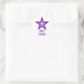 Paarse Star 'Sweet Sixteen' ronde sticker wit (Tas)