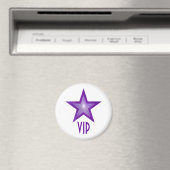 Paarse Star 'VIP' koelkast magneet rond wit (Insitu (Vaatwasser))