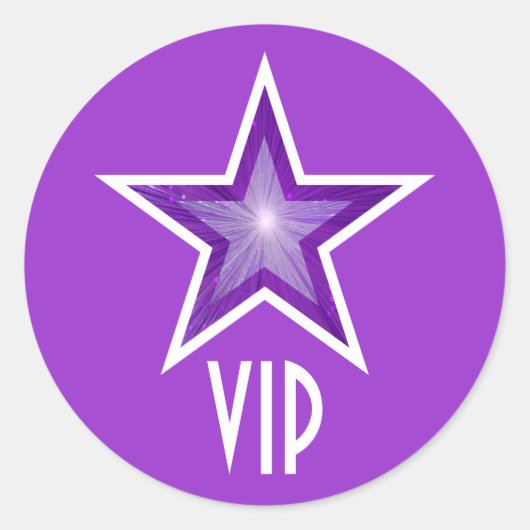 Paarse Star VIP-ronde sticker paars (Voorkant)