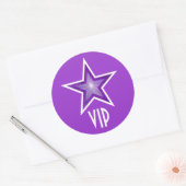Paarse Star VIP-ronde sticker paars (Envelop)
