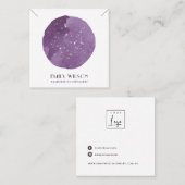 PAARSE STAR WATERVERF CIRCLE STUD EARRING DISPLAY VIERKANTE VISITEKAARTJE (Voorkant / Achterkant)