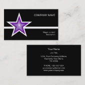 Paarse Star White line visitekaartje zwart (Voorkant / Achterkant)