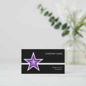 Paarse Star White line visitekaartje zwart (Staand voorkant)