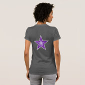 Paarse Star White STAR! T-shirt voor en achter (Achterkant volledig)