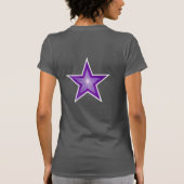 Paarse Star White STAR! T-shirt voor en achter (Achterkant)