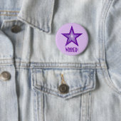 Paarse Star 'WINNER'-knop bleek paars Ronde Button 5,7 Cm (In situ)