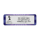 Paarse Starburst Heks Halloween Etiket (Voorkant)