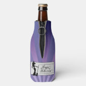 Paarse Starburst Heks Halloween Flesjeskoeler (Fles Achterkant)