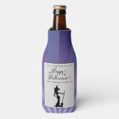 Paarse Starburst Heks Halloween Flesjeskoeler (Fles Voorkant)