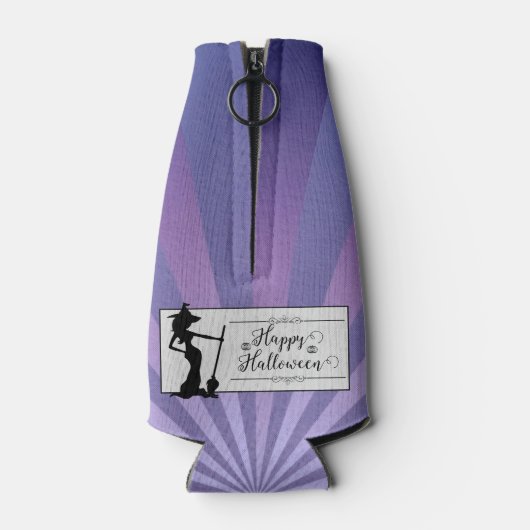 Paarse Starburst Heks Halloween Flesjeskoeler (Achterkant)