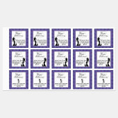 Paarse Starburst Heks Halloween Labels (Vel)