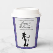 Paarse Starburst Heks Halloween Papieren Bekers (Voorkant)