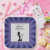 Paarse Starburst Heks Halloween Papieren Bordje (Feest)