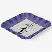 Paarse Starburst Heks Halloween Papieren Bordje (Gebogen)