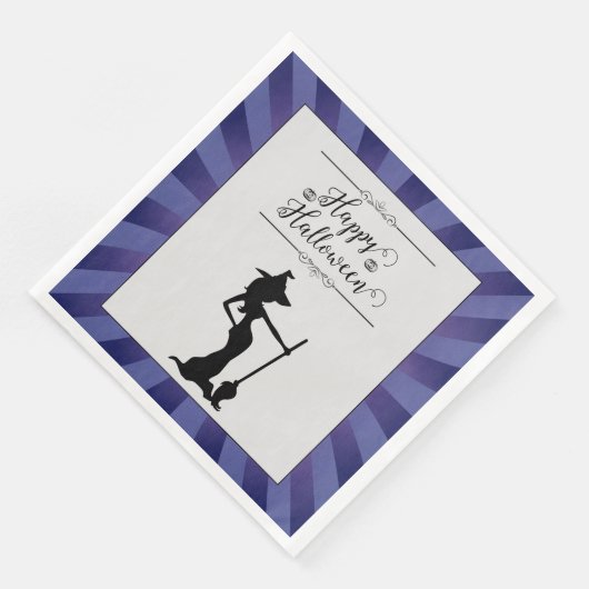 Paarse Starburst Heks Halloween Servet (Hoek)